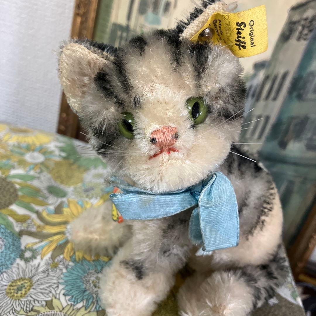 アンティーク　シュタイフ　猫のスージー　Susi お口の小さな美人さん