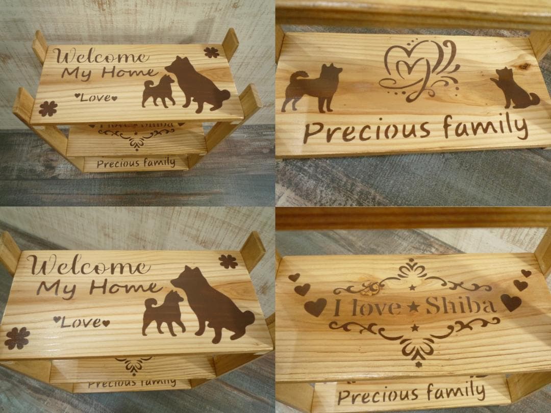 ♥️予約品♥️柴犬デザインの3段ラック⭐可愛い♥️ナチュラルカラー♥️--180